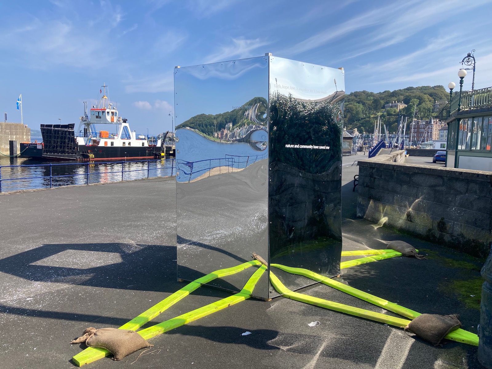 community artworks by artist luke winter for reflect project installed in rothesay